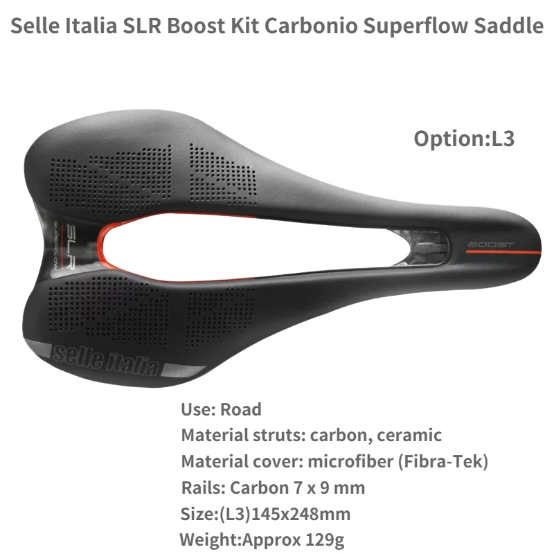 Selle Italia SLR Boost Kit Carbonio Superflow Saddle Road Bike