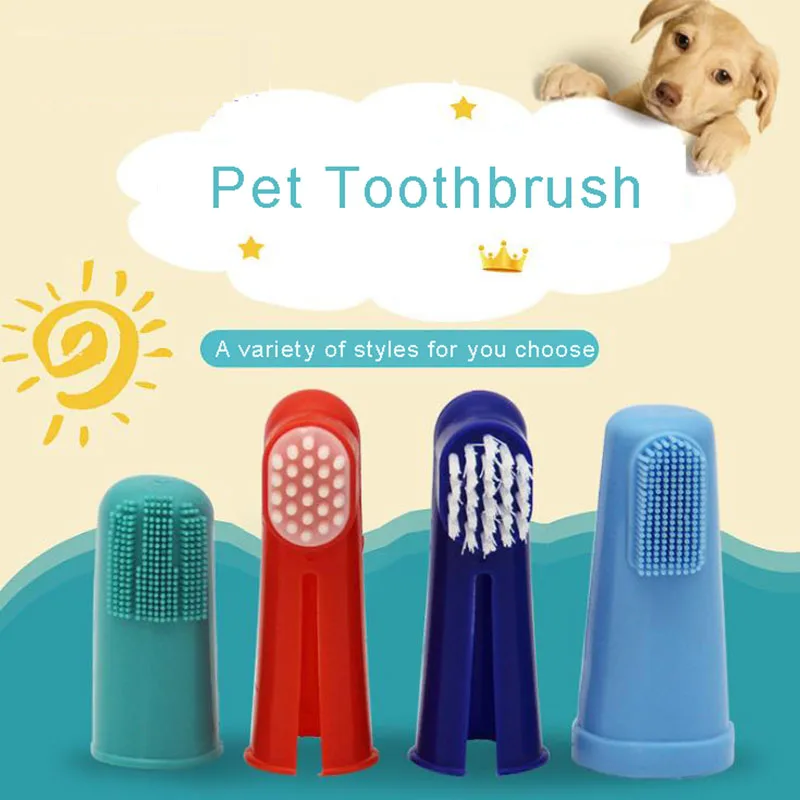 

2019 Super Soft Pet Finger Toothbrush Teddy Dog Brush Bad Breath Tartar Teeth Tool Dogs Cat Puppy Cleaning Supplies
