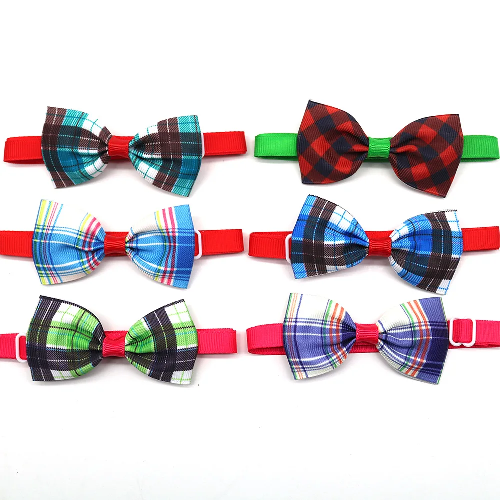 50pcs Dog Cat Bow Ties&ampBowtie Adjustable Classic Plaid Ribbon Collar Accessories Pet Supplies | Дом и сад