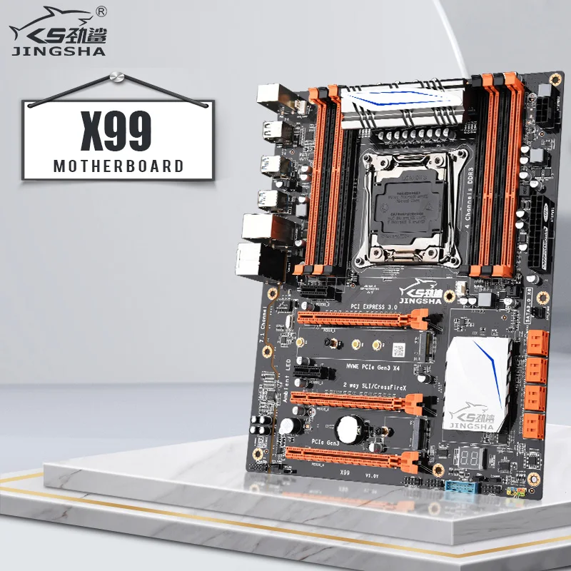 JINGSHA X99 материнская плата LGA 2011 v3 E5 CPU Dual DDR4 DIMM D4 4 * SATA 3 PCI EX16 слота M.2 порт до