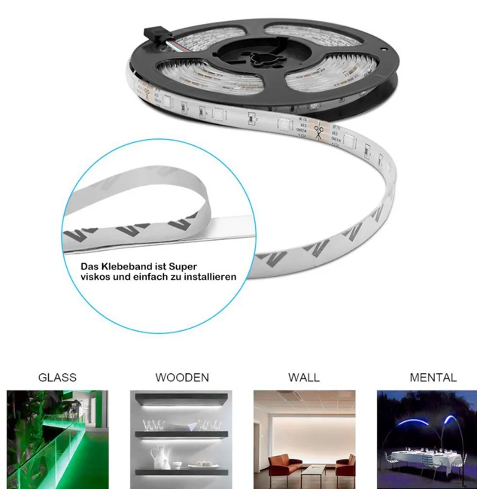 Светодиодная водонепроницаемая лента RGB SMD5050 с Wi Fi гибкая неоновая светильник ПА