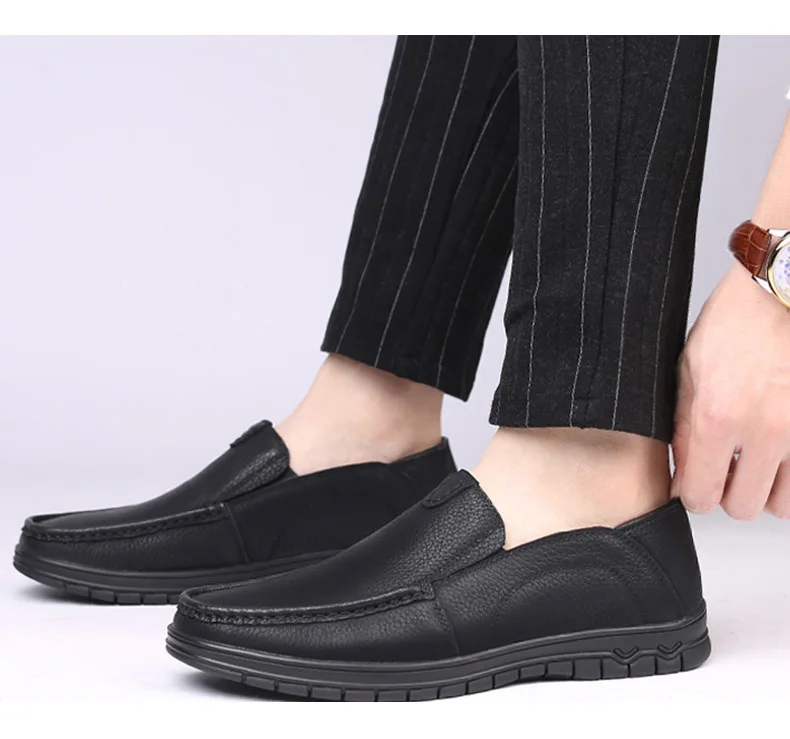 2019 новые мягкие мужские кожаные повседневные туфли низкие однотонные удобные туфли для папы мужские кроссовки