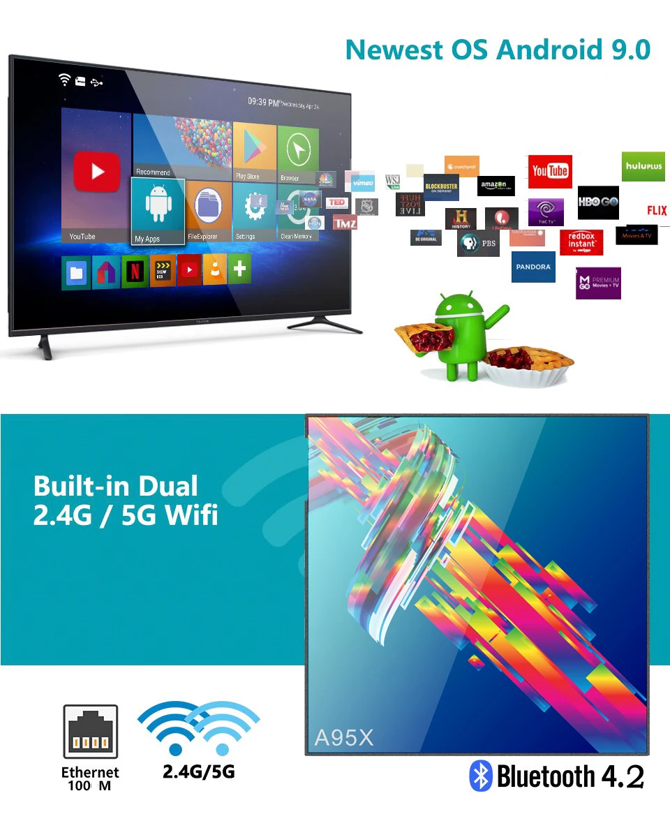 A95XR3 Смарт iptv android tv box 4K медиаплеер netflix youtube Мини ТВ приставка android 9,0 4G 32G 64G 5G wifi PK H96 MAX X96 MAX
