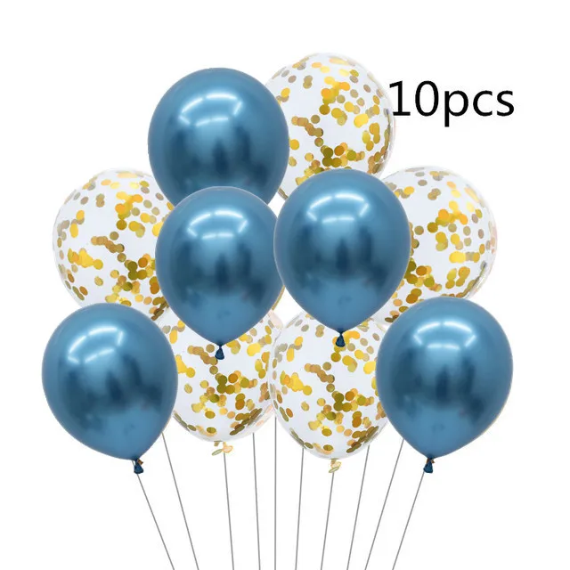 10pcs as the picture 10 шт. розовые и золотые воздушные шары набор конфетти хром шар День рождения деко вечерние украшения свадебные юбилей глобалы металлик - Цвет: 10pcs as the picture