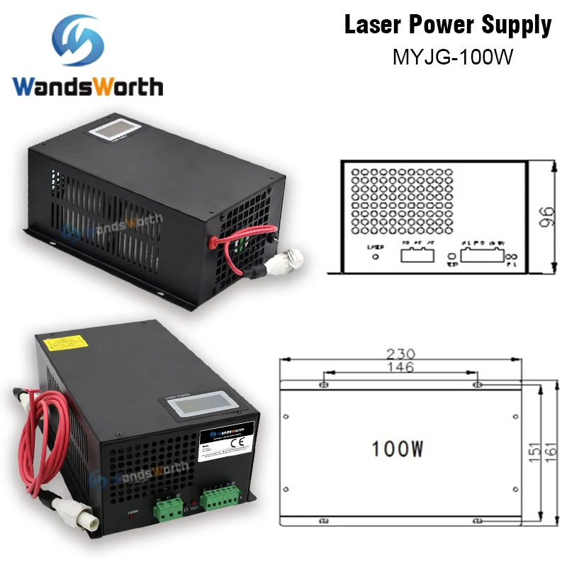 Wandsworth 80-100 Вт CO2 лазерный источник питания для CO2 лазерной гравировки, резки MYJG-100W категории