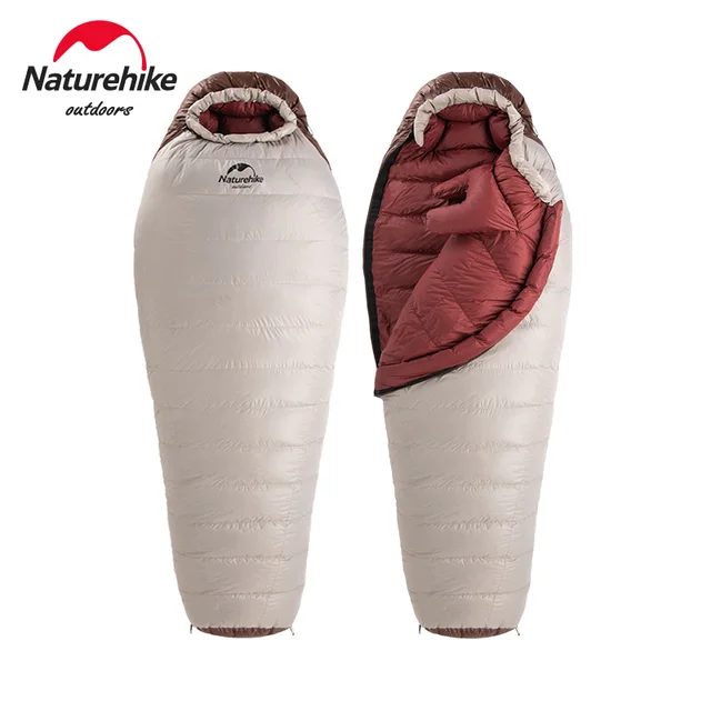 Naturehike 겨울 하이킹 침낭 – 초경량 덕다운 스노우버드, 휴대용 20D 미라, 야외 캠핑 침낭, 650FP, 신제품