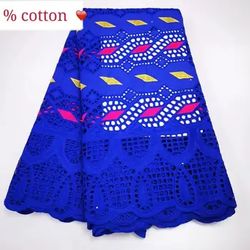 

2020 High Quality African Guinea Dry Lace Fabrics With Stones 100% Cotton Fabrics Swiss Voile In Switzerland Wedding Dress Lace