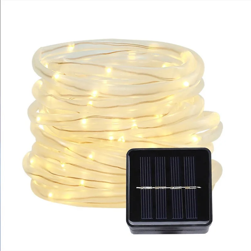 solar garden lights 50/100 LEDs Solar Powered Rope Tube String Lights Outdoor Waterproof Fairy Lights Garden Garland For Christmas Yard Decoration solar deck post lights