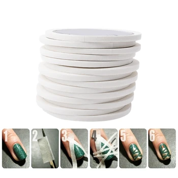 

10-Pack Nail Tape Strips for Design, Nail Art Adhesive Tape, Manicure Nail Art Tips Guide Tapes,5Mm Creative DIY Design Nail Sti