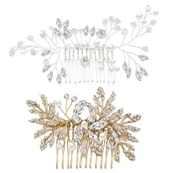 

Frcolor 2pcs Colorfast Bridal Hair Clips Hairpin Combs Headpiece for Women Bride