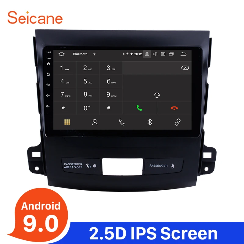 Seicane 9 дюймов Android 9,0 Автомобильный gps navi Стерео мультимедийный плеер для 2006- Mitsubishi Outlander управление рулевым колесом