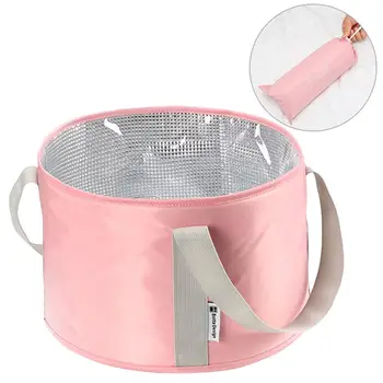 

1pc Folding Wash Basin Handle Foot Soak Bucket For Hiking Camping Outdoor Foot Care Tools