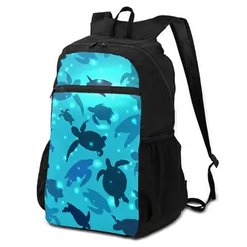 

OLN Folding Backpack Outdoor Ultra Light Backpack Men Women portable Waterproof Hiking Backpack Sea Turtles Swim In The Ocean