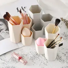 Scatola portaoggetti 3 reticoli trucco cosmetico pennello tavolo portaoggetti organizzatore strumenti supporto trucco cosmetico fai smalto per unghie