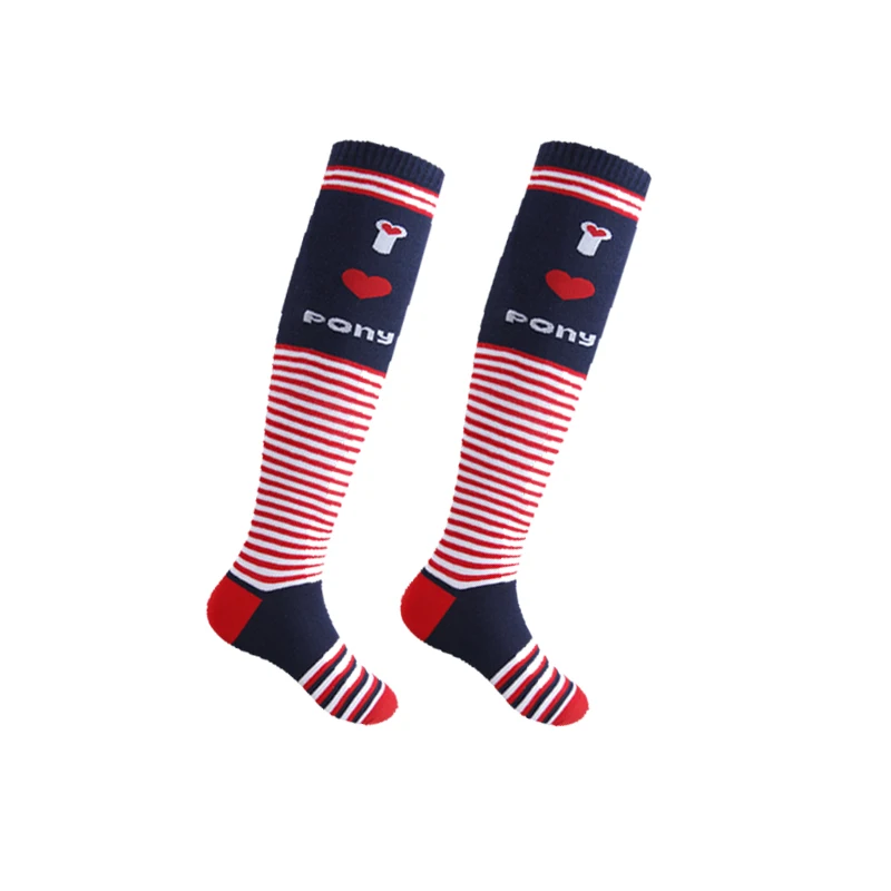 Horse Riding Socks Girls Boys Kids Equestrian Long Socks Horse Rider Accessories 2 Pair/Pack Cotton Horseback Teenagers Socks