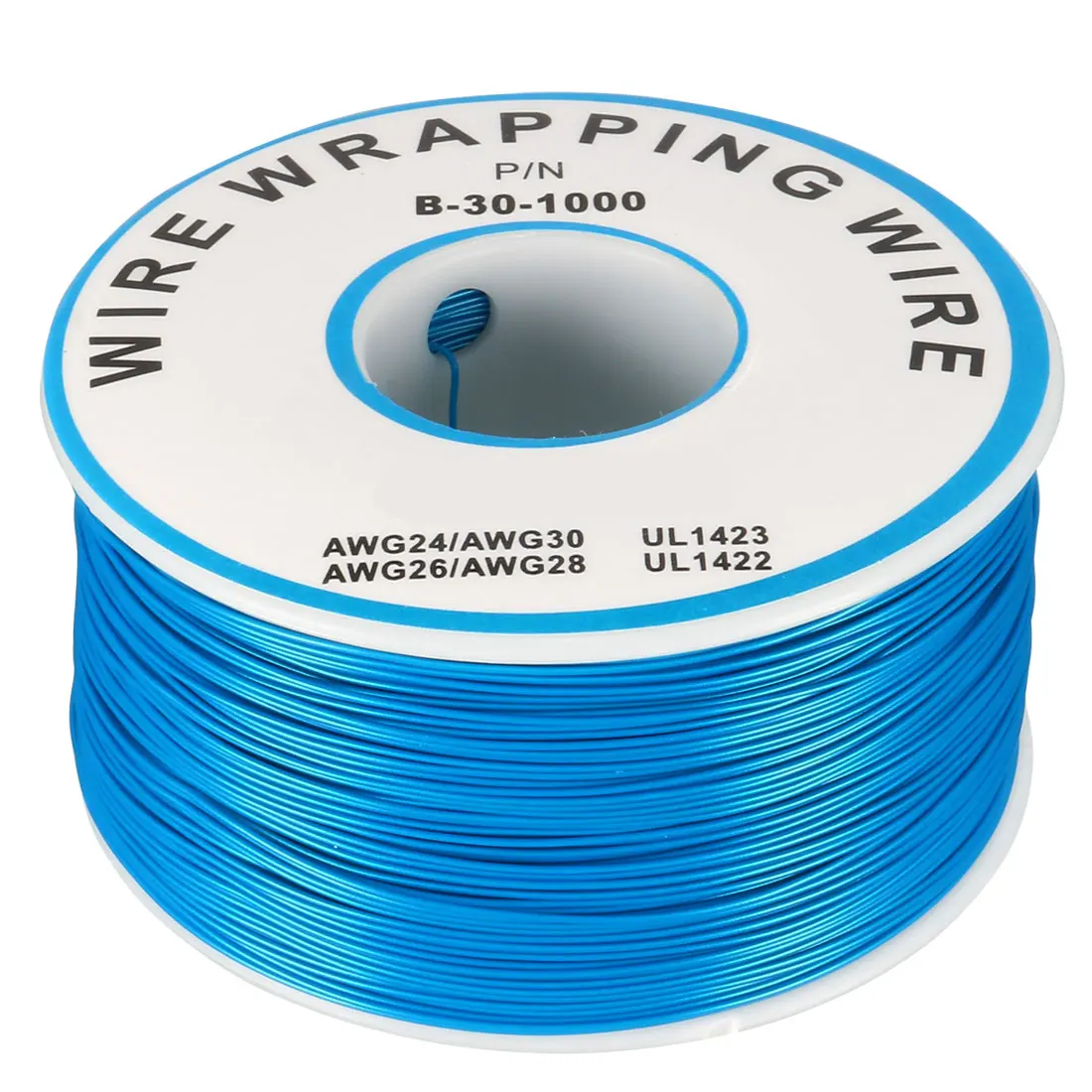 

uxcell AWG30 1000.7FT Breadboard Wrapping Wire PCB Weld PVC Coated Tin Plated Copper Cable,1 Roll Blue
