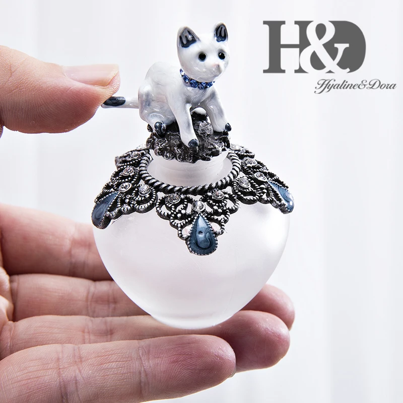 H& D 15 мл пустая многоразовая флакон духов необычная Ретро стеклянная бутылка Ювелирная статуэтка кота пробка домашний Свадебный декор Дамский подарок