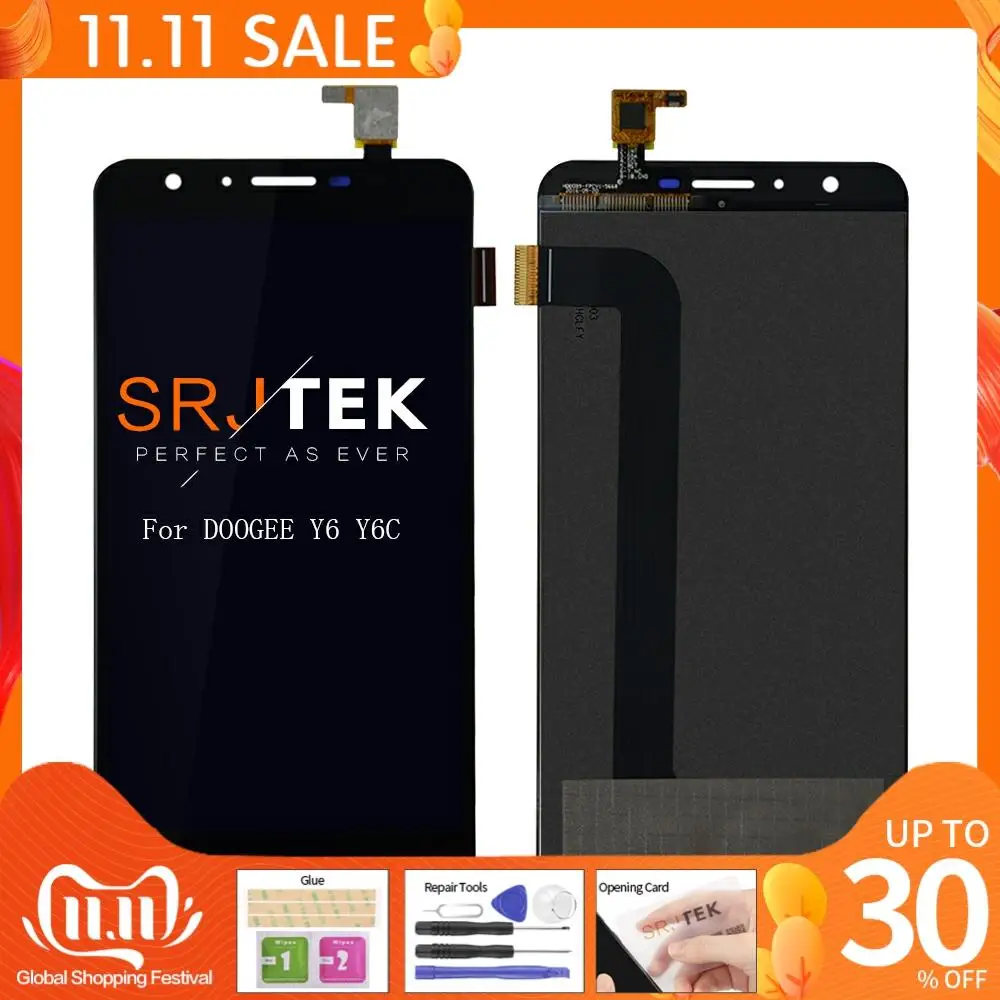 

5.5" 1280x720 For DOOGEE Y6 Y6C Mobile phone LCD Display Touch Screen Digitizer Assembly Repair Parts For Doogee Y6 LCD SCREEN