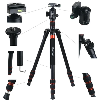 

Ruittos Tripod, 63inch Camera Tripod Monopod with 360 Panoramic Ball Head, Aluminum Alloy Portable Compact Lightweight Tripod fo