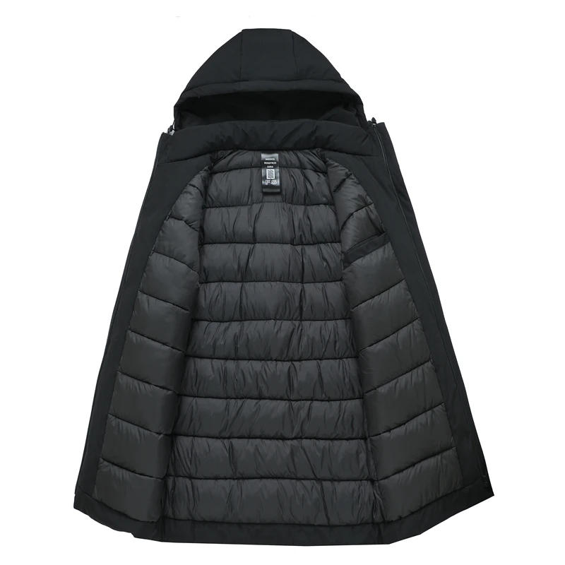 Парка мужская хлопковая куртка пальто с капюшоном Мужская парка зимняя теплая утепленная верхняя одежда модная шапка Съемная Мужская однотонная