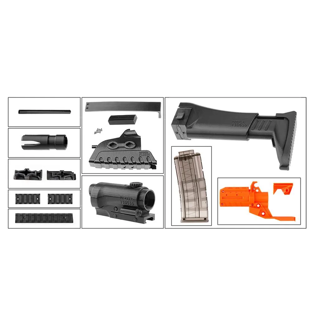 

Worker STF-W009 XM8 Mod Kits Set With Orange Adaptor And Short Front Tube for Nerf N-Strike Elite Stryfe Blaster