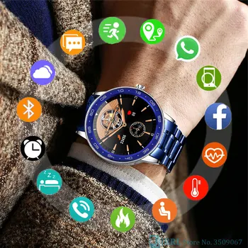 

Stainless Steel Smart Watch Men Male Smartwatch Electronics Smart Clock For Android IOS Fitness Tracker Full Touch mart-watch
