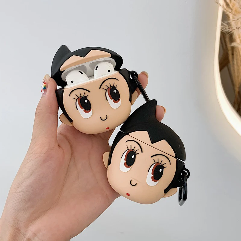 Мультфильм 3D Astro Boy беспроводной чехол для наушников силиконовый чехол для Apple AirPods 1 2 гарнитура зарядная коробка милый чехол s с крючком