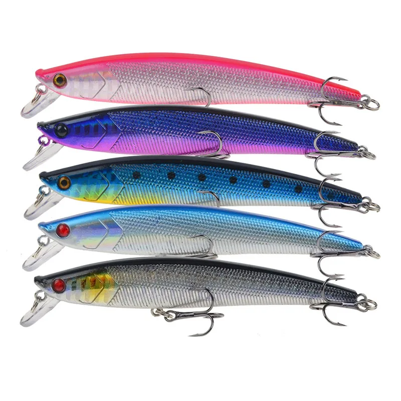 

Artificial 6# With Sharp Hook 3D Eyes 5Colors 11cm/11g Slender Plastic Hard Bait Wobbler Bionic Bait Swim bait Bass