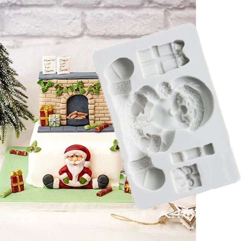 

Sitting Santa Mould Fondant Cake Decorating Tools Silicone Molds Sugarcrafts Chocolate Baking Tools for Cakes Gumpaste Fimo