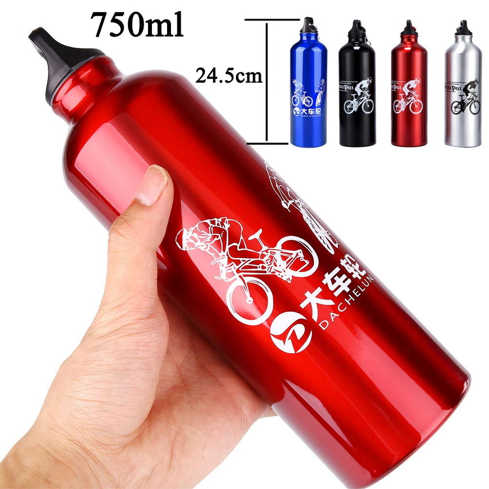 Outdoor 750ML Water Drinking Bottle Carabiner Hiking Cycling Aluminum Cup