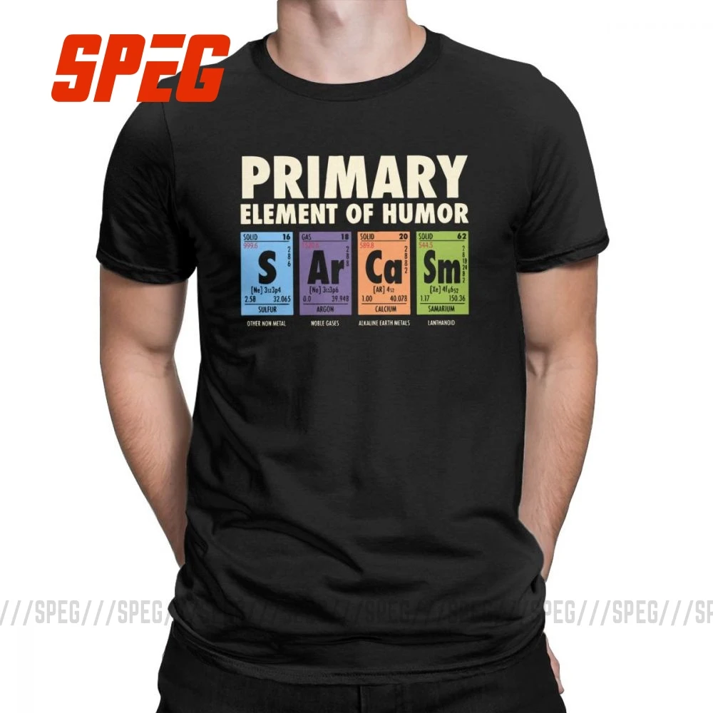 Мужская забавная футболка с журналом Таблица юморов S Ar Ca Sm Science Sarcasm первичными
