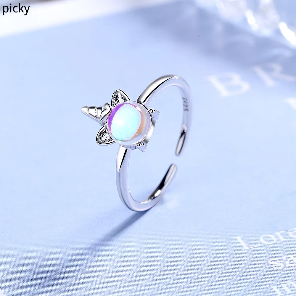 Новое поступление кольца в форме единорога для женщин модные регулируемые элегантные кольца женские украшения для свадьбы аксессуары вечерние подарки - Цвет основного камня: Unicorn rings