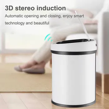 

8L/12L Smart Sensor Kitchen Trash Can Alloy Automatic Infrared Motion Rubbish Bucket Dustbin Induction Household Recycling Bin