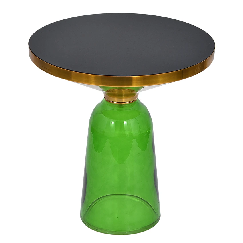 US $223.74 50cm Nordic Luxury Glass Tea Table Creativity Translucent Glass Bottle Leg Design Living Room Modern Round Tea Coffee Table S