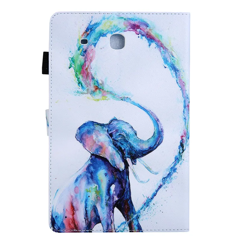 T560 T561 чехол для samsung Galaxy Tab E 9,6 T560 T561 кошка слон шаблон Чехол подставка кошелек Funda для samsung Tab E T560 чехол