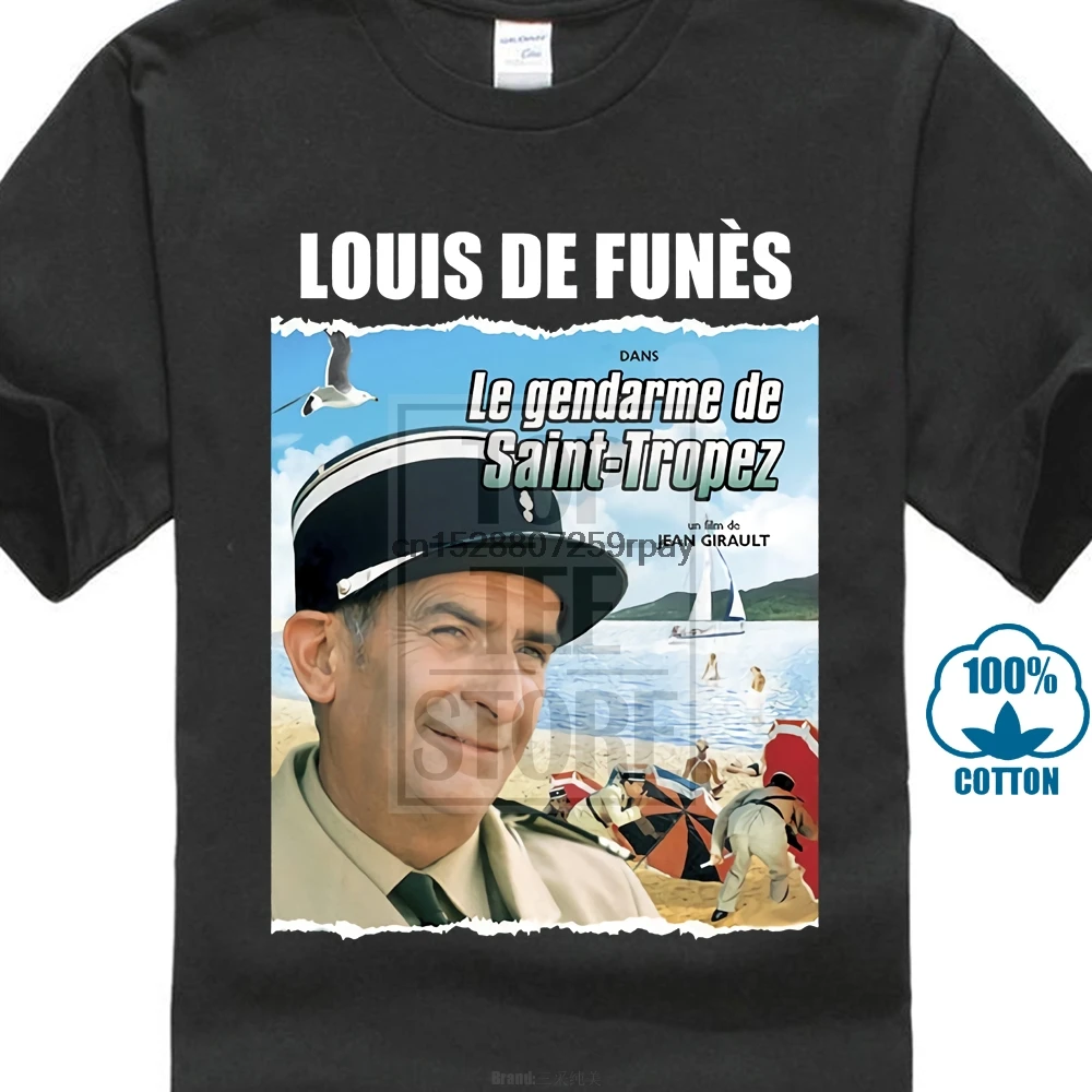 

Le Gendarme De Saint Tropez Ver 1 Poster T Shirt All Sizes S 5xl Louis De Funes Men Fashion Black Cotton