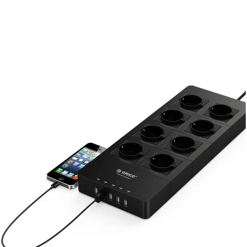 

5 Port USB Charger Adapter Socket 8AC Outlets Desktop Wall Home Multi USB Extension Socket For Mobile Phone