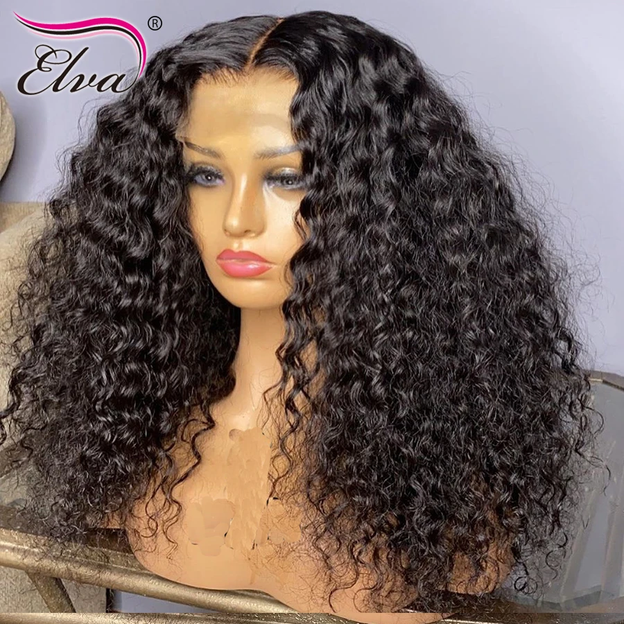 Deep Part 13x6 Lace Front Human Hair Wigs Hd Natural Colored Lace Front Wig  Full Kinky Curly Frontal Wigs Elva Human Hair Wig - Lace Wigs - AliExpress