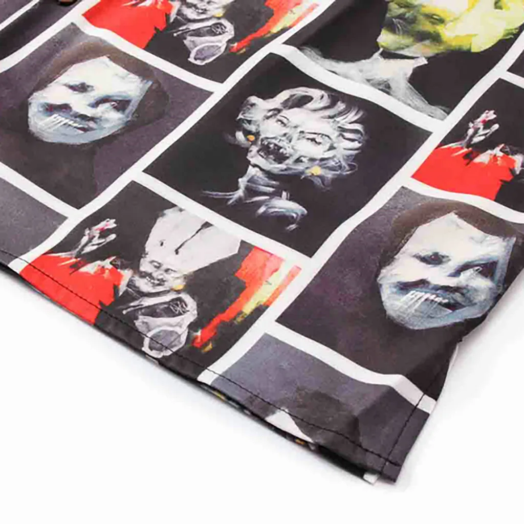 s-xl мужские рубашки летние модные повседневные Ретро портрет печати короткий рукав гавайская рубашка Топ Блузка Прямая July27