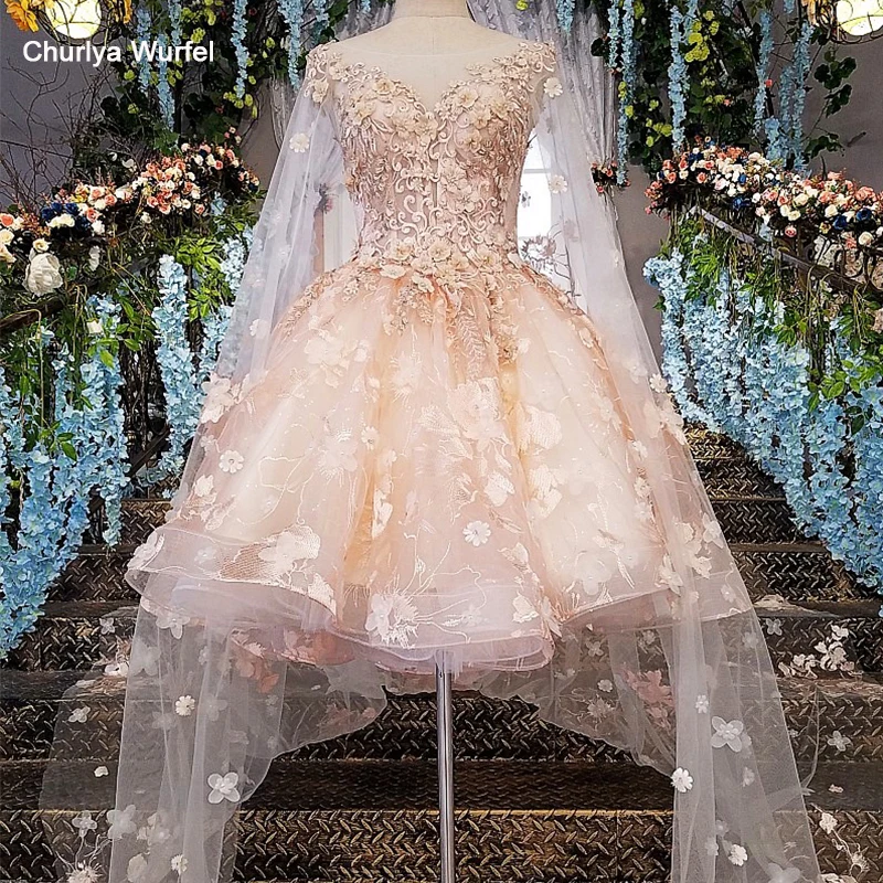 LS00145 avondjurk korte 2019 kant rits terug robe courte de soiree roze jurk lange party met lange cape cocktail stijl LS00145 avondjurk korte 2019 kant rits terug robe courte de soiree roze jurk lange party met lange cape cocktail stijl