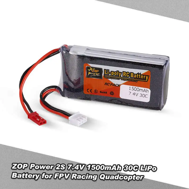FFYY-ZOP мощность Lipo батарея для 2S 7,4 V 1500mah 30C JST для QAV250 H210 LS180 FPV гоночный RC Квадрокоптер Автомобильная лодка