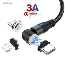 3A Magnetic Micro usb Type C Cable Fast Charging For Samsung Xiaomi mi 10 9 iPhone 11 Pro Max 540 Degree Magnet Charging