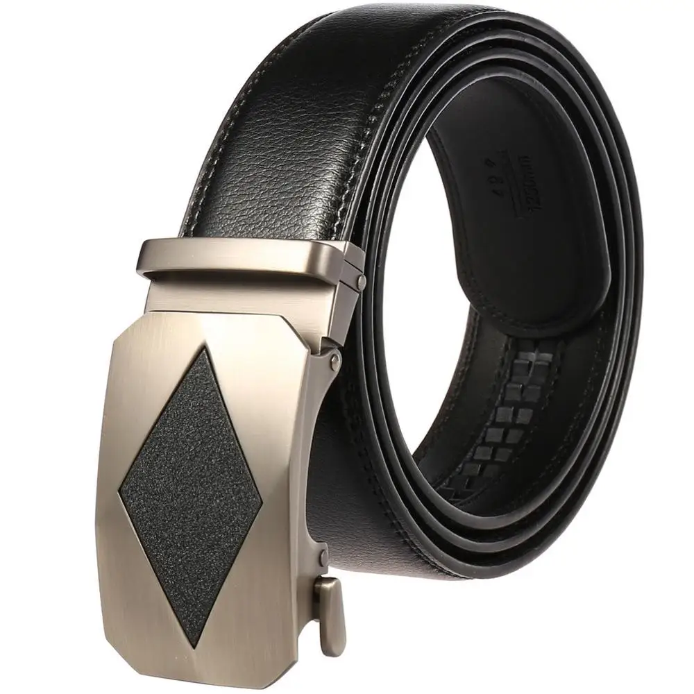 

Men Belt Genuine Leather Luxury Strap Fashion Automatic Buckle Belts High Quality Classic Buckle Cowhide Belt for Business Men