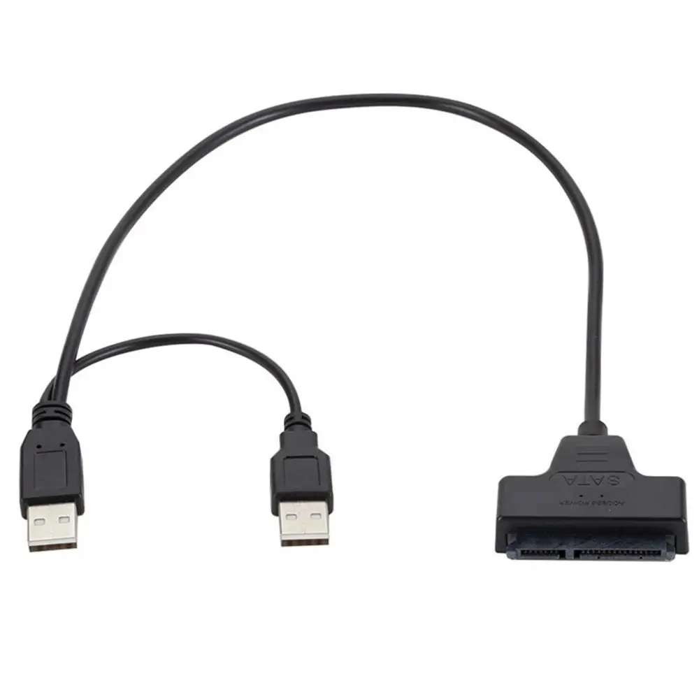 

USB 2.0 SATA 7+15Pin to USB 2.0 Adapter Cable For 2.5 HDD Laptop Hard Disk Drive Extension Cable For PC / Laptop Black