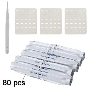 

80Pcs/Box Double Head Cotton Cleaning Stick Wet Alcohol Cotton Swabs with Tweezers and Oil Absorbing Sheet for IQOS 2.4 PLUS