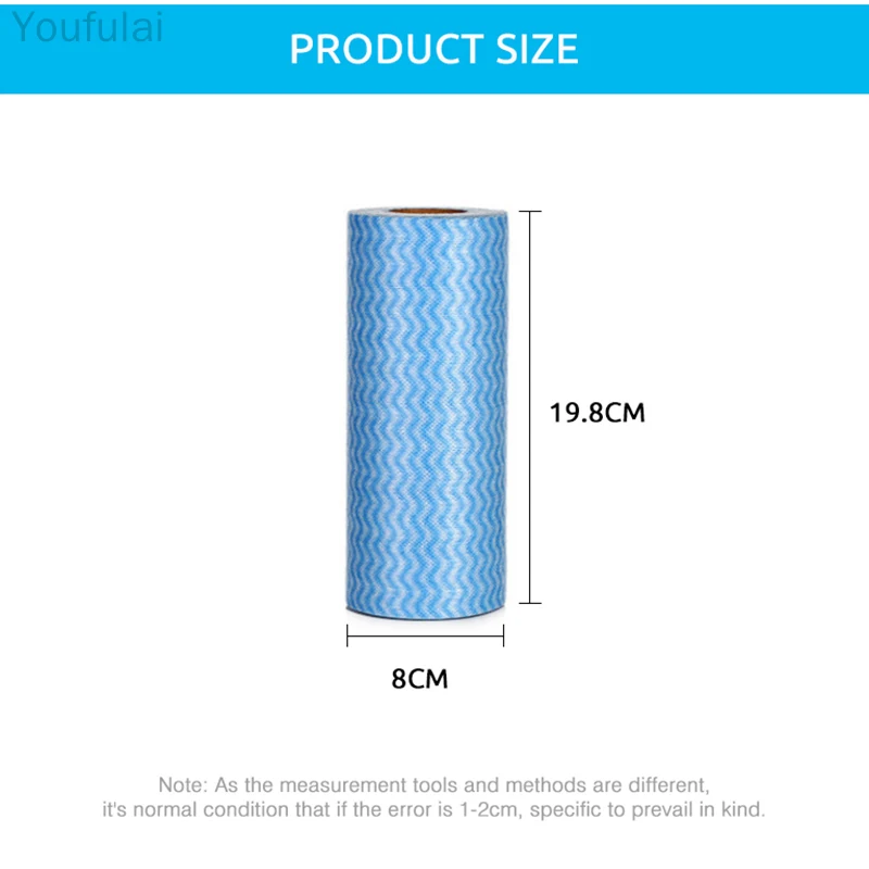 50 кухонных полотенец сухой рулон бумаги нетканый материал посуда тряпка Бытовая чистящая ткань Одноразовые пыль вода пятна блюдо ткань