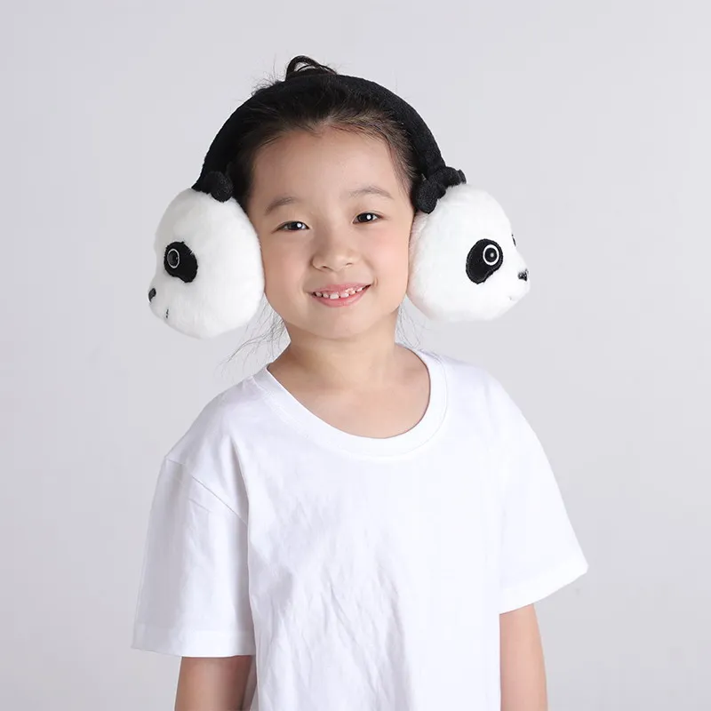 Kawaii Kids Boy Girl Winter Ear Warmer Panda Earmuffs 3D Muffs Earflap Headband Baby Doll