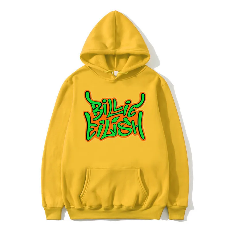 4 yellow Billie Eilish Толстовка для мужчин wo Мужская хип-хоп толстовка с белым капюшоном Harajuku винтажная Толстовка с принтом для мужчин модные толстовки унисекс - Цвет: 4 yellow