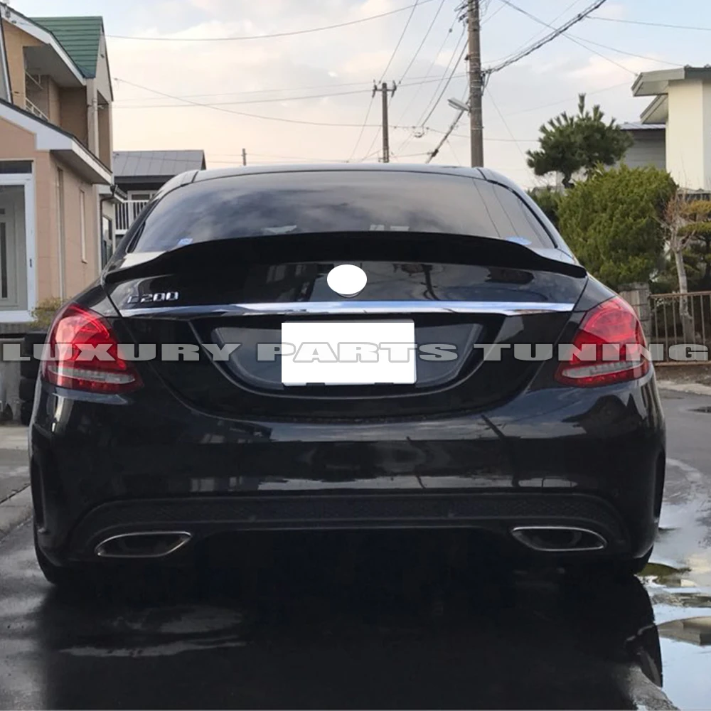 C43 R Стиль углеродного волокна задний багажник губы крыло спойлер для Benz W205 4DR Седан C180 C200 C300 C400 C43 C63 AMG 15-22