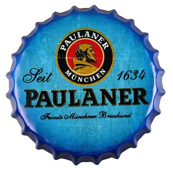 

35cm Bottle Cap Metal Tin Signs Beer Cafe Bar Decoration Plates Retro Decoration Wall Art Plaque Vintage Home Decor Poster